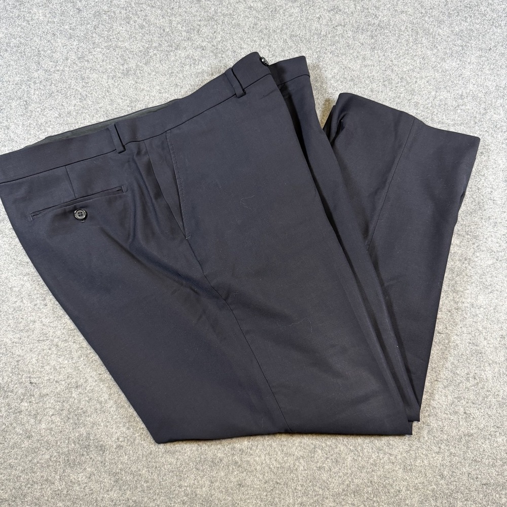 Brooks Brothers Pants Mens 42x27 Blue Stretch NetJets Dress Flat Front Trousers